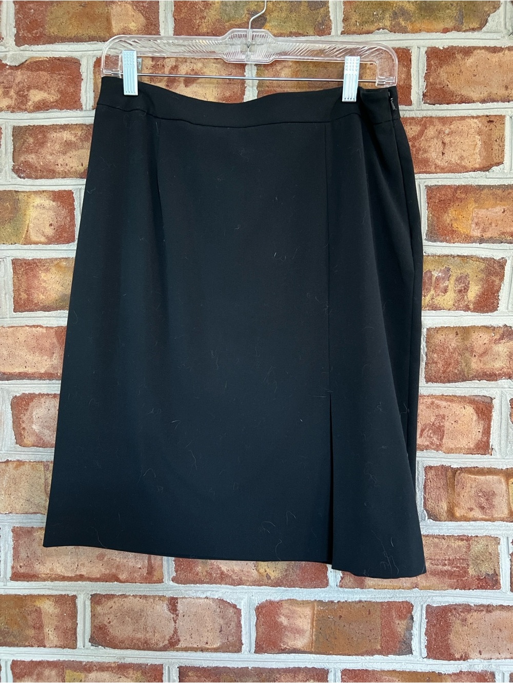 Merona Black Classic Pencil Skirt with Front Vent. Size 8